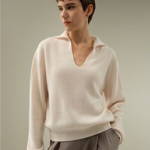 ribbed cashmere polo swear